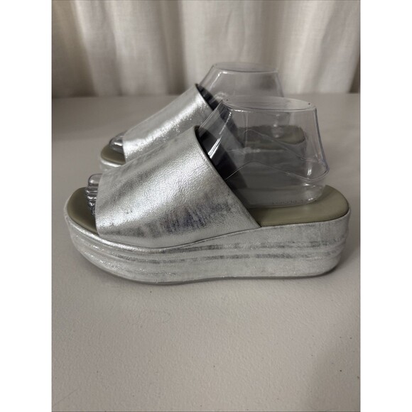 Free People Harbor Platform Sandals Silver Women's Size 9 (39) - Picture 3 of 10